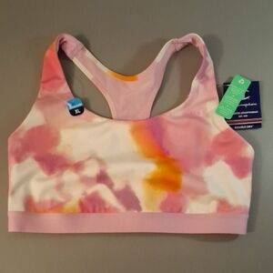 Champion Pink & Orange Tie-Dye Racerback Sports Bra